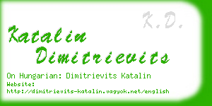 katalin dimitrievits business card